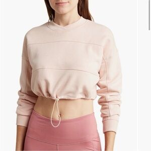 90 Degree By Reflex Brushed Cropped Long Sleeve Pullover in Pink Women’s Medium
